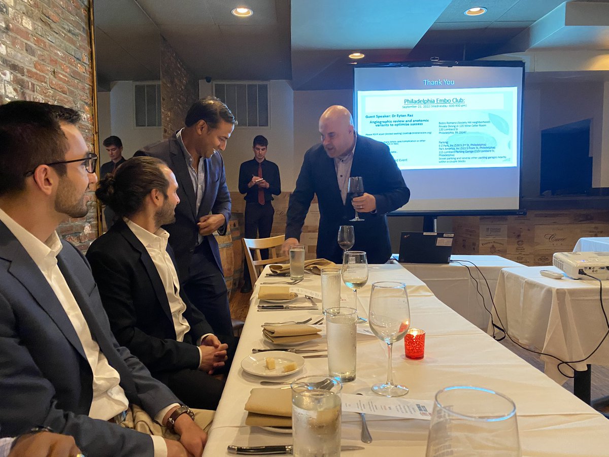 JanKarlBurkhar1's tweet photo. Back to the roots! Amazing to host @eytanraz together with @sudhakar_satti @CERENOVUS_HQ at #Philly Embo Club tonight on the use of #conebeamCT to enhance understanding of #anatomy & clinical applications @neuroangio1 Brought me right back to the time of my fellowship @nyulangone https://t.co/TiZfD4pvlZ