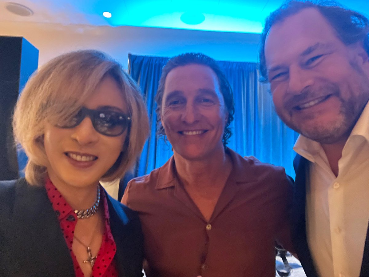 サンフランシスコで友達と！
In SF with Amazing @Benioff and  @McConaughey.

instagram.com/p/CiymdZ1ri4a/

#YOSHIKI

#MatthewMcConaughey “Keep on, keepin on”
#MarcBenioff #xjapan
#dreamforce #マシューマコノヒー #DF22 @dreamforce