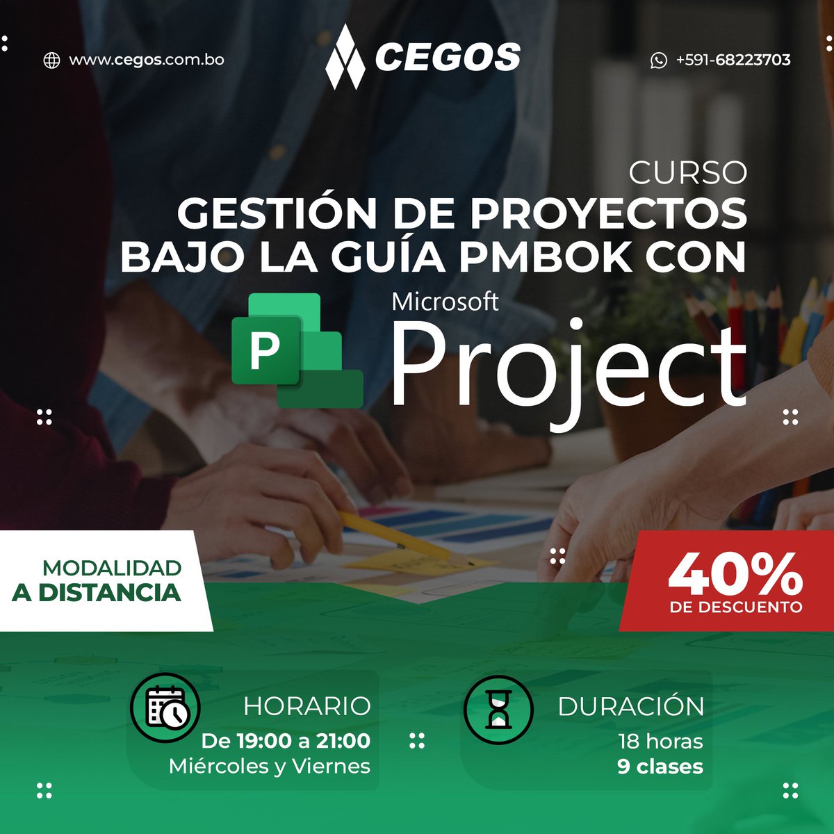 ¡Aprende a mantener el proyecto alineado con sus objetivos y con las líneas base establecidas!

📅 FECHA DE INICIO: 28 de Septiembre
💳 INVERSIÓN: 390 Bs. (40% de descuento)

WhatsApp bit.ly/3S4k3w6
Detalles tinyurl.com/8ynxtz73

🇧🇴 Bolivia y LATAM
#Project #PMBOK