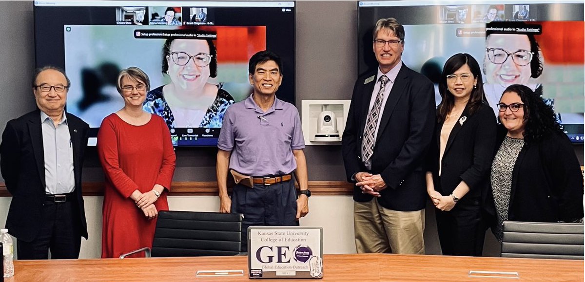 GraceBerumen's tweet photo. Nothing like a meeting to discuss potential partnerships in Taiwan ๐น๐ผ to brighten up your day! Thank you for the invitation looking forward to the possibilities ๐๐ฝ
#kstategeo
#kstatecoe
#KState
#globaleducation
#teamwork
#GoGlobal https://t.co/kvlbY5QjKz