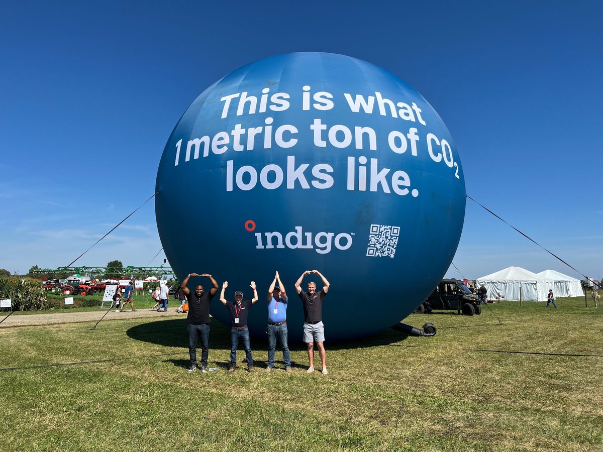 Bcarp3's tweet photo. O-H-I-O @ Indigoag's CO2 sphere! It was great meeting Ohio farmers today at #FSR22 to talk football #gobucks, and learn about what's happening with sustainable farming. https://t.co/F9eUdVN27U