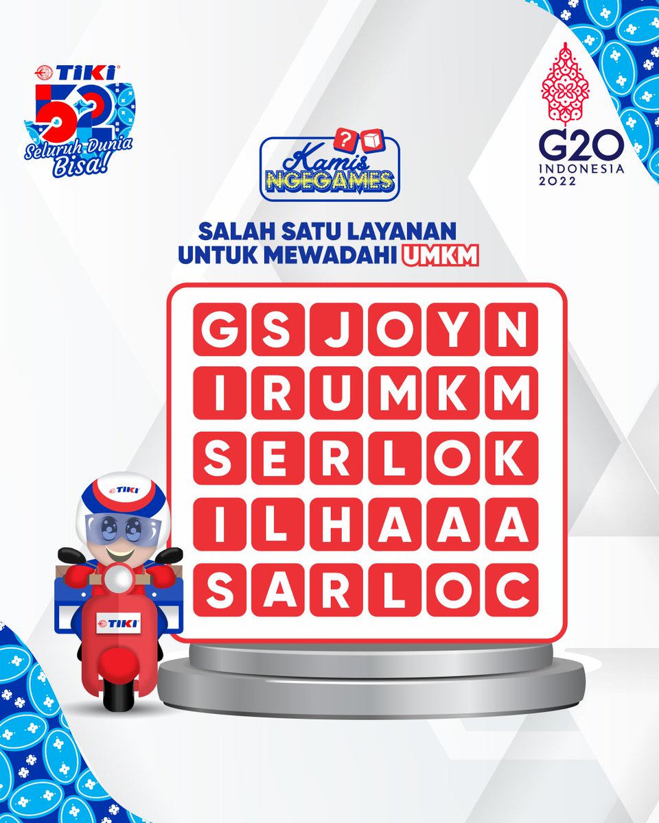 IdTiki's tweet photo. Kuy tebak jwbnnya!! Ada E-Wallet untuk yg beruntung. Syaratnya : Follow 
@IdTiki, Like,Tulis jwbn,Tag ke 5 tmnmu,Pengumuman #KamisNgegames di hari Jumat dpn.

#SeluruhDuniaBisa #PaketmuDuniaku #TidakKamiBanting https://t.co/jxhVcdL3FJ