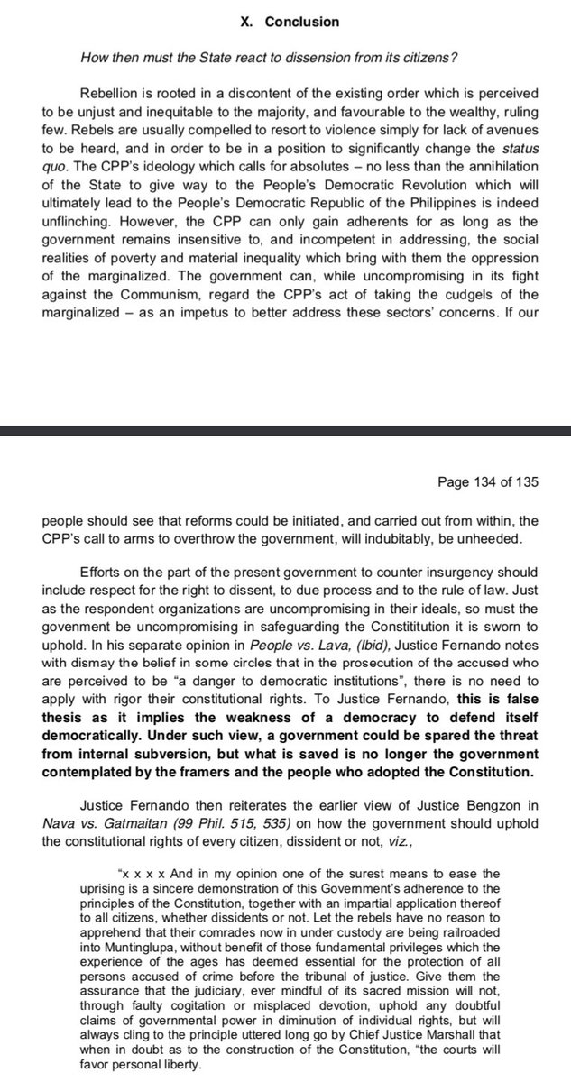 mikenavallo's tweet photo. Judge Magdoza-Malagar's advice to PH govt:
"The CPP can only gain adherents for as long as the government remains insensitive to, and incompetent in addressing, the social realities of poverty and material inequality which bring with them the oppression of the marginalized." https://t.co/jhUTSeG9xv