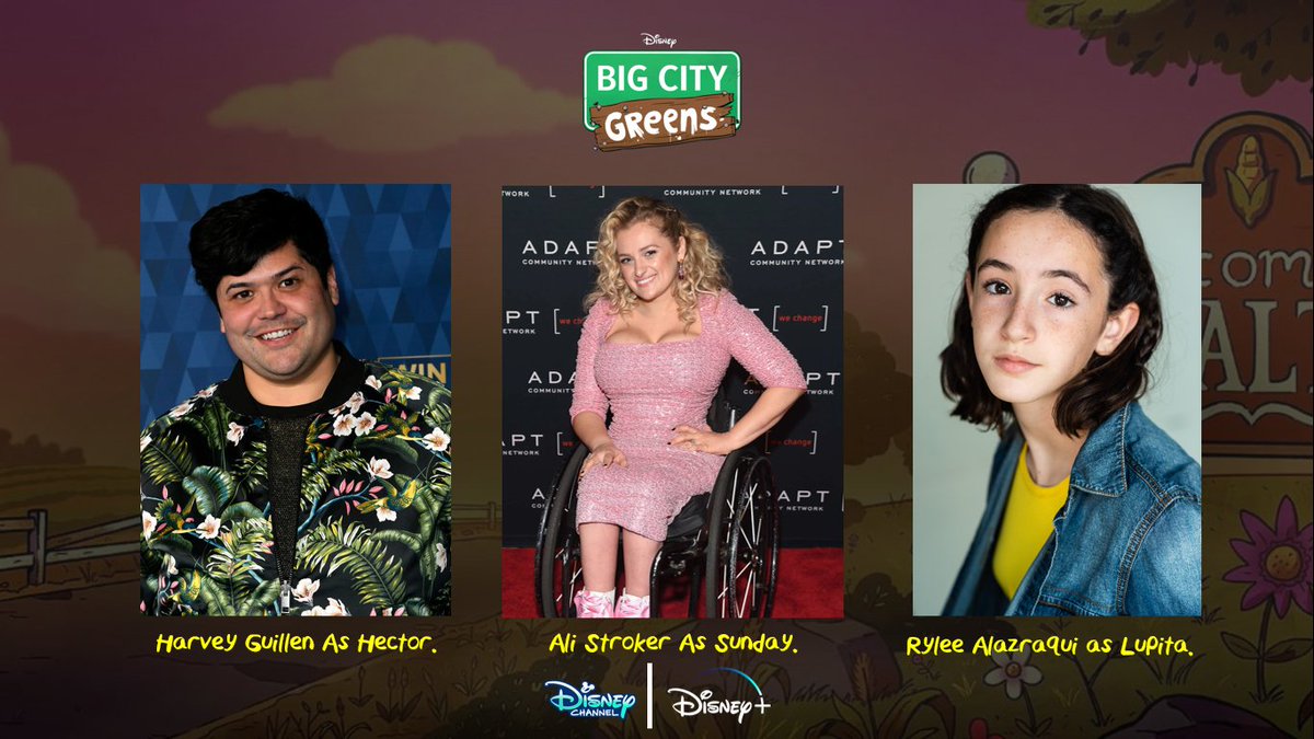 Be our guest Be our guest Put our farming to the test 🌱🌽 New guest cast members are coming to Smalton get to know them! -@HARVEYGUILLEN as Hector -@ALISTROKER as Hector’s girlfriend, Sunday -Rylee Alazraqui as Hector’s younger sister, Lupita. #BigCityGreens