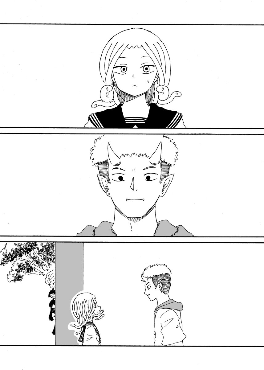 転校生メデューサと二口女 その78
「玉砕」
#創作漫画 