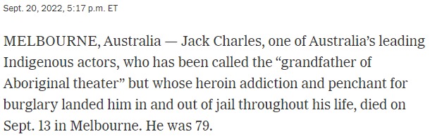 thetowncrier's tweet photo. THAT @nytimes lede on #JackCharles got a bit of a sub I see. https://t.co/nWFBsoSd5u