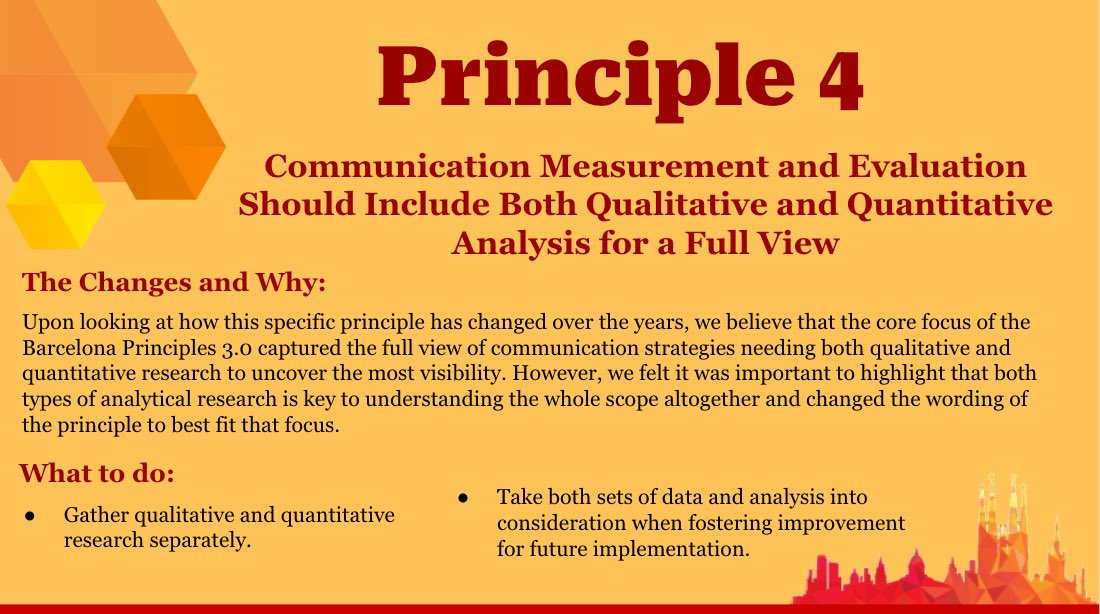 NicoleMcisaac's tweet photo. Looking at what has been previously done, this is one of my updated principles that I propose for #BarcelonaPrinciples 4.0.
@AmecOrg @AlexanderLaskin @PRSA #PR #ProfLaskin #STC332 https://t.co/BOVEMuqjI6