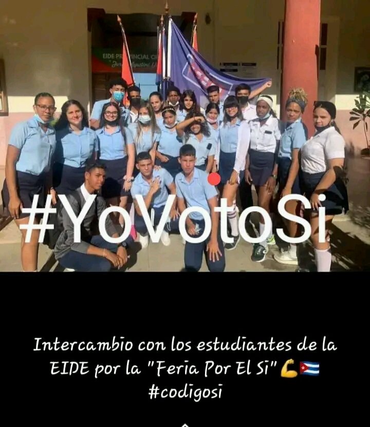 AlexanderBongo8's tweet photo. Los muchachos de la EIDE de Cienfuegos también realizaron sus ferias.
#códigosí #YoVotoSi #FEEMDeCuba https://t.co/2LzB00KJAt