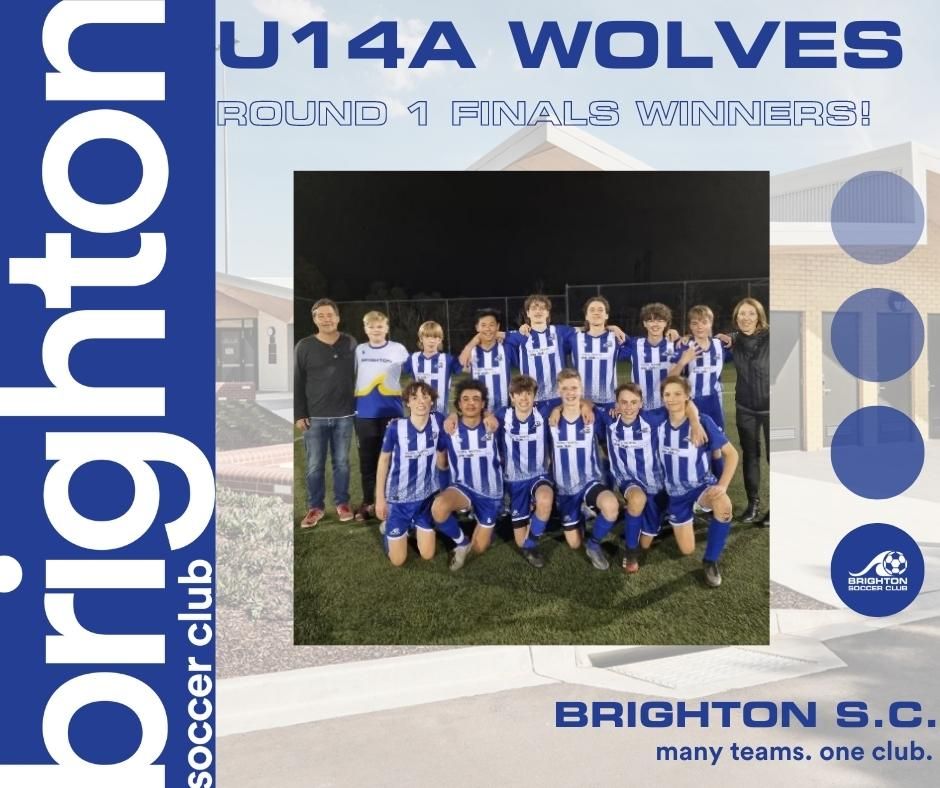 Congratulations U14A Brighton Wolves!
Football Victoria Boys' South U14A Premiers for 2022!
After an unbeaten season they played Monash City Villarreal FC at Knox Regional Football Centre last night and claimed a solid 5-2 victory!
Go Brighton!!

#brightonsc
#manyteamsoneclub