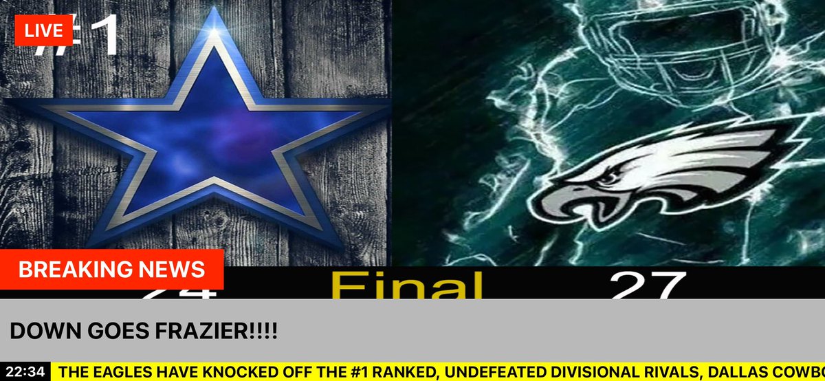 AMFL_Eagles's tweet photo. Down Goes Frazier!!! Good win tonight knocking off the #1 ranked team who were undefeated. Much needed Victory as we head into the bye week, up next. Very skilled user who manages the Steelers!! @LeagueCrawler @AMFLsimleague @LCrawlerShow @Sp3dRock4 @ESPN_Esports https://t.co/Y0ubfLcaCw