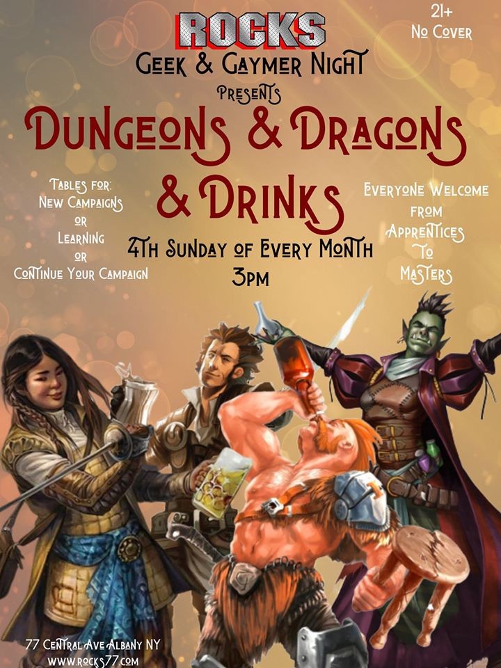 Rocks77's tweet photo. Dungeons &amp; Dragons &amp; Drinks is BACK at #ROCKS77 - https://t.co/4Sj5IWMBqT https://t.co/DlY6QS6xsv