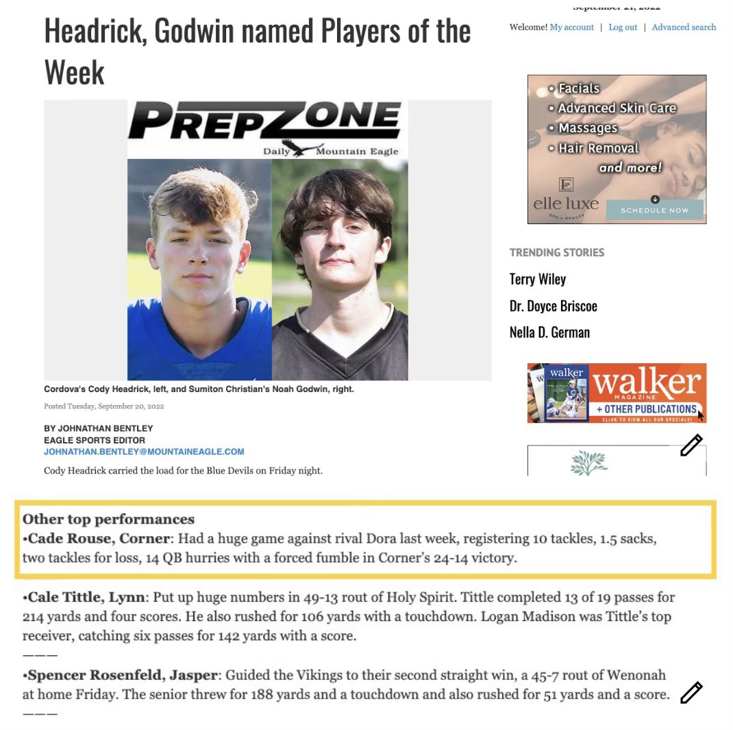 Cade Rouse (@caderouse2005) on Twitter photo Thanks for the recognition <a href="/DailyMtEagle/">Daily Mountain Eagle</a> <a href="/corner_jackets/">CornerJacketsFootball</a> <a href="/AL4afootball/">Alabama 4A Football</a> <a href="/coachcooper53_3/">Jon Cooper</a> Thanks for the recognition <a href="/DailyMtEagle/">Daily Mountain Eagle</a> <a href="/corner_jackets/">CornerJacketsFootball</a> <a href="/AL4afootball/">Alabama 4A Football</a> <a href="/coachcooper53_3/">Jon Cooper</a>