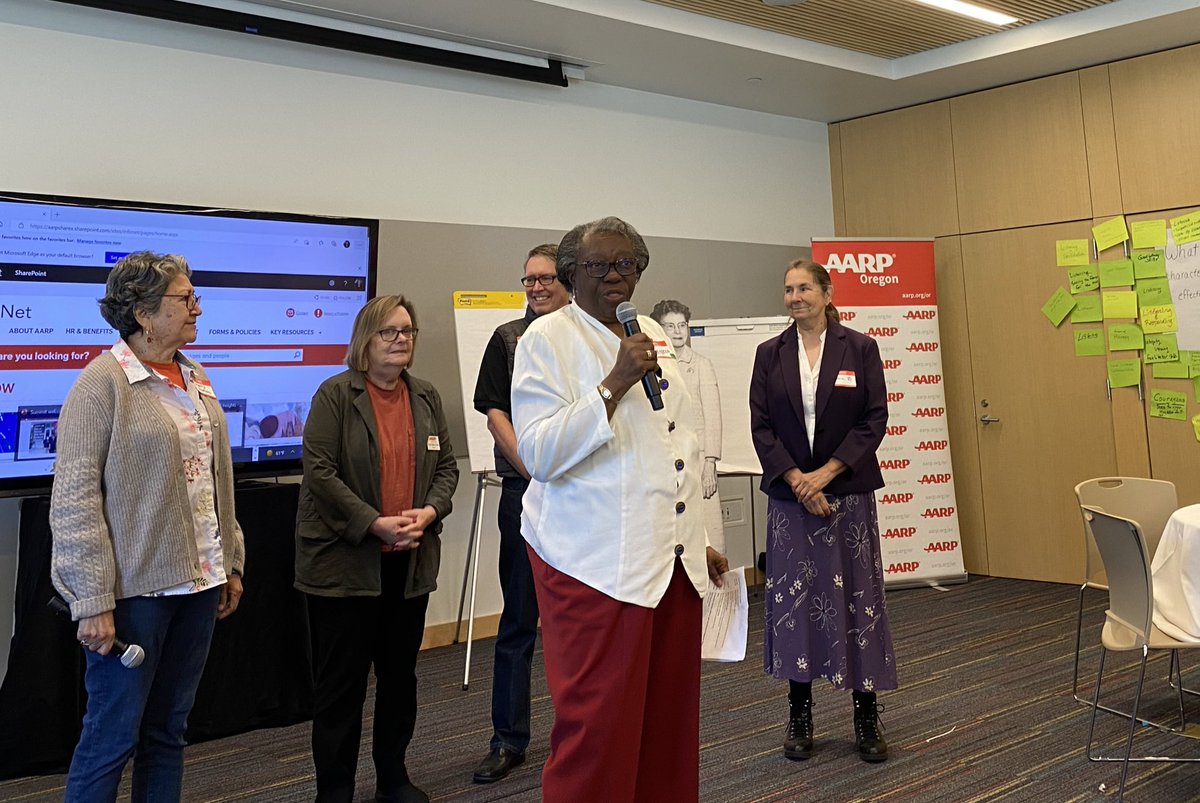 Bandana1's tweet photo. Amazing two days with @AARPOR #Volunteer #Leaders learning, connecting, having fun and getting inspired to fight #WorkplaceAgeDiscrimination, create an #AgeFriendlyoregon and support #familycaregivers https://t.co/whnIAWtDcZ