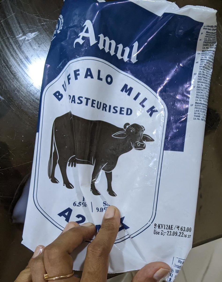 harshal85's tweet photo. @JioMart charging more than mrp.. @Amul_Coop milk mrp mentioned on packet ₹63, invoice amount ₹64. Unfair trade practice? @Suhelseth https://t.co/9d9DIPZQBU