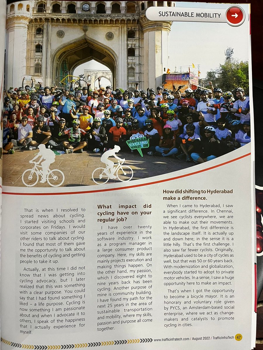 sselvan's tweet photo. Thank you #TrafficInfraTech #MangalaChandran
@HydcyclingRev @RaviSpy1836 @Anjani66124854
@ReliefRidersHyd
#HyderabadCyclingRevolution
#CyclingCommunityOfHyderabad
All for one cause #ActiveMobility #ResetHyderabadWithCycling
@BYCS_org @BYCSIndia @arvindkumar_ias @KTRTRS https://t.co/WKuRXsvOB4