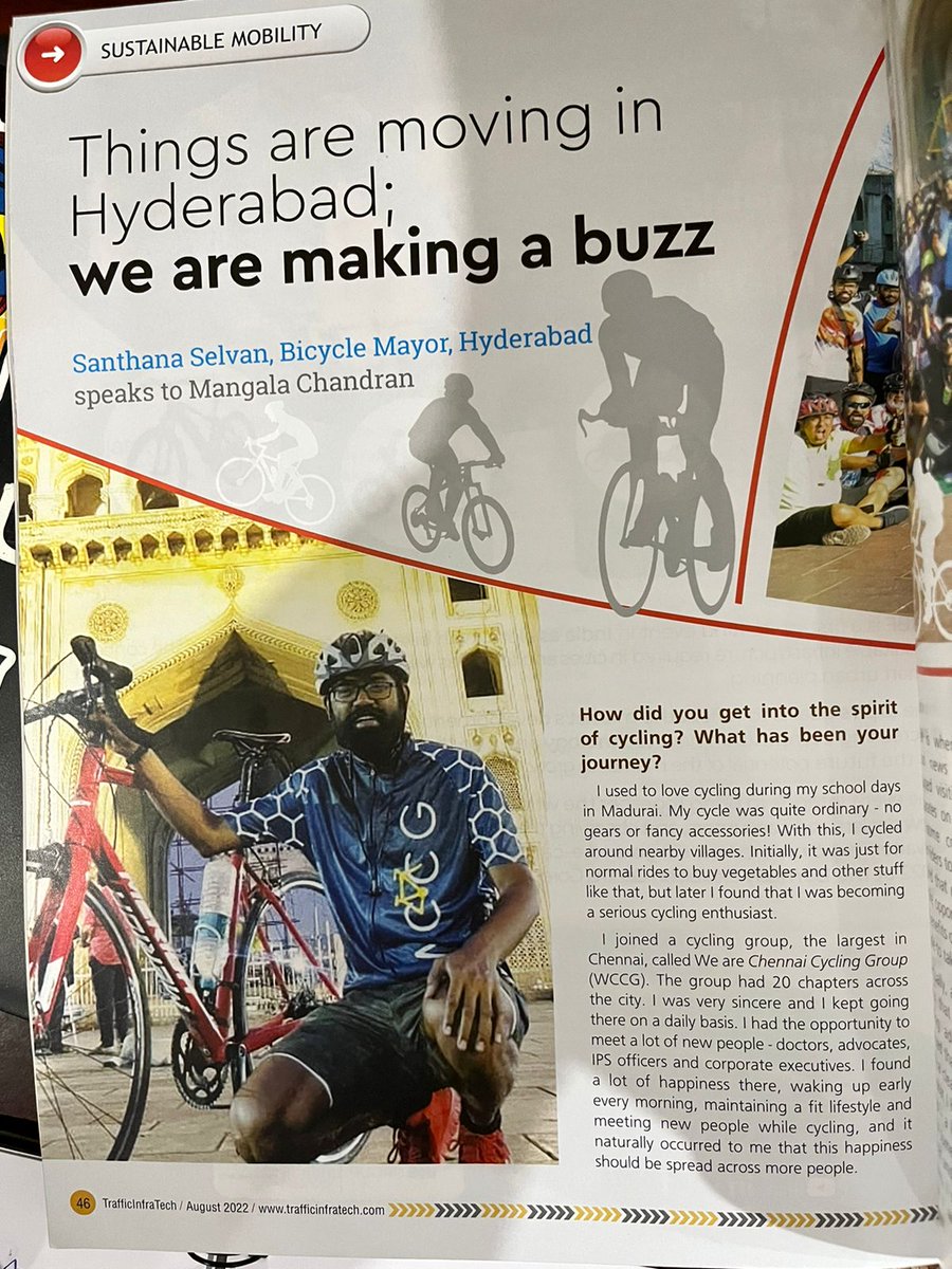 sselvan's tweet photo. Thank you #TrafficInfraTech #MangalaChandran
@HydcyclingRev @RaviSpy1836 @Anjani66124854
@ReliefRidersHyd
#HyderabadCyclingRevolution
#CyclingCommunityOfHyderabad
All for one cause #ActiveMobility #ResetHyderabadWithCycling
@BYCS_org @BYCSIndia @arvindkumar_ias @KTRTRS https://t.co/WKuRXsvOB4