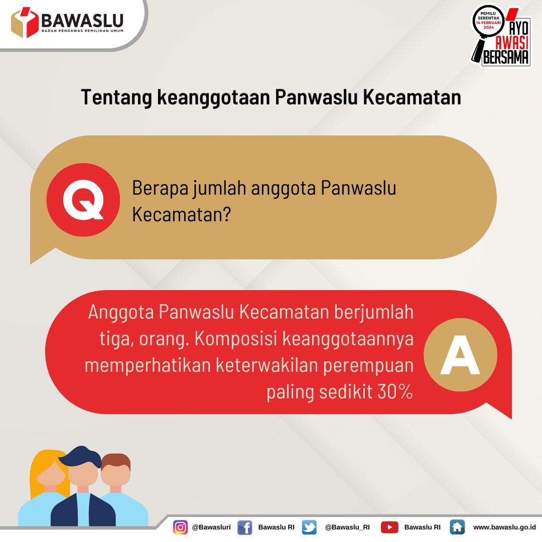 Halo #SahabatBawaslu, berikut daftar pertanyaan yang sering Awasmin terima terkait perekrutan Panwascam. Oleh karena itu, Awasmin jawab yaa.. geser slide sampai akhir! 😉
