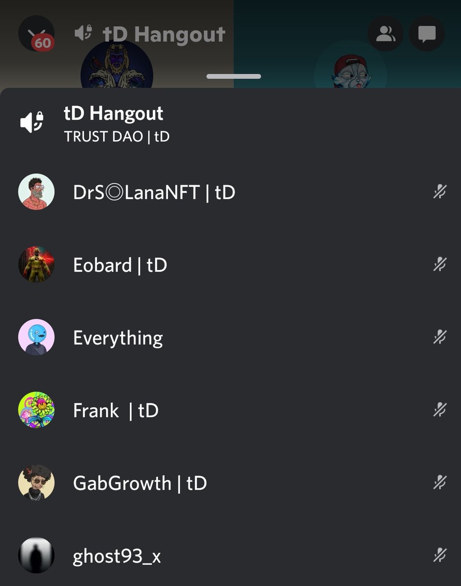 Honestly, I never thought it was possible for a DAO to be this powerful and professional...
Literally in a voice chat with over 50 members, talking about the future. @Trust_Labs_ <a href="/DrSolanaNFT/">DrSolana</a>