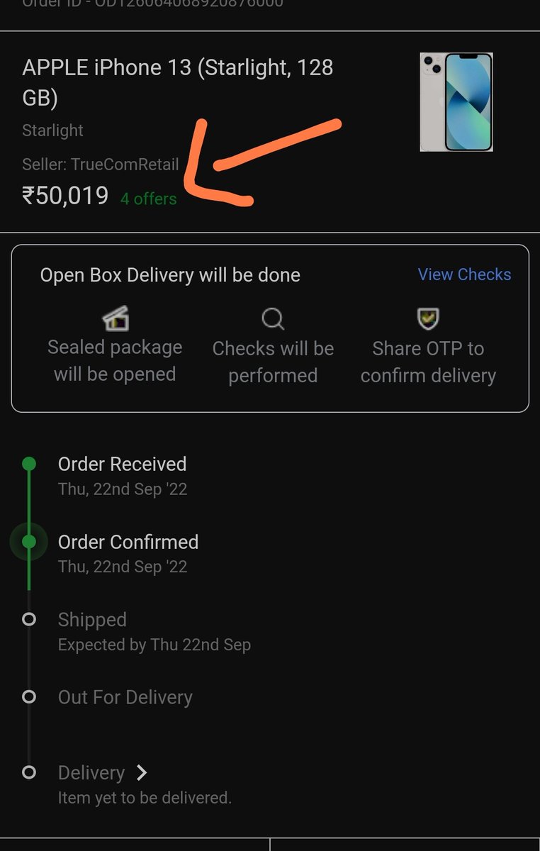 deveshdrifts's tweet photo. Bought at best possible price for aam insaans
( Exclusive of bank offers ) 

#iphone13
#iphone13bbd
#iPhone13OnFlipkart https://t.co/LfFRmo2fF9