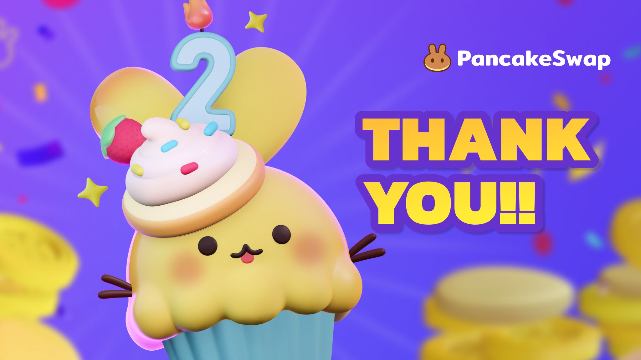 PancakeSwap 🥞 BSC on Twitter "🎂🎉🥳 PancakeSwap just turned 2⃣! And we