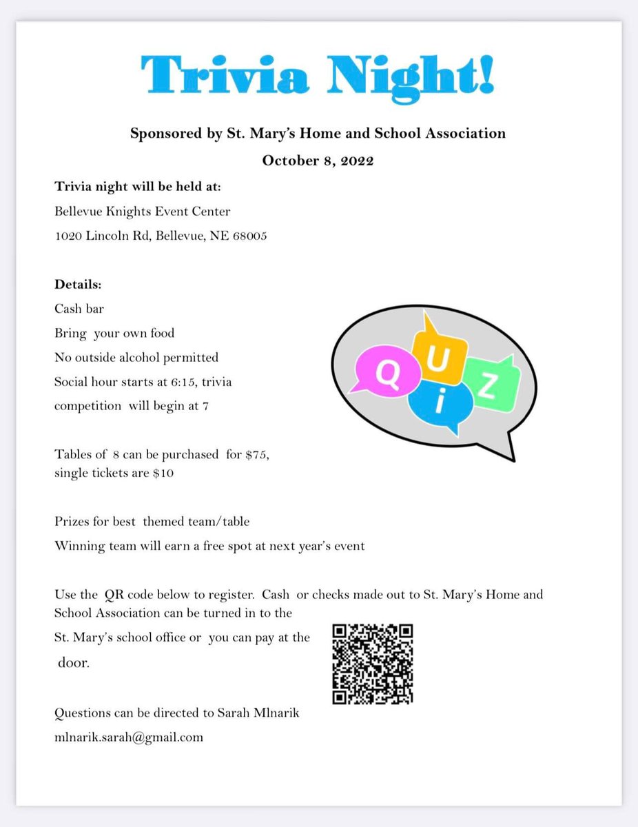 superstarmom2's tweet photo. Are you looking for a night out?  Join us for a fun night. #stmarysbellevue https://t.co/wyFZPD3XlB