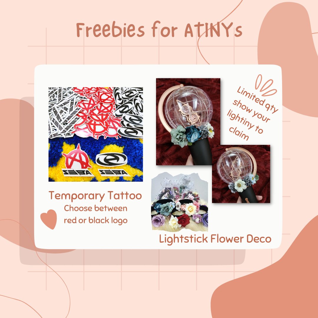 auroratzhj's tweet photo. Hi atinys! I'll be giving away these temporary tattoos and lightiny flower deco✨️

loc &amp; time: TBA

see you atinys!! ♡

#ATEEZPRESENTinMNL 
#ATEEZInManila #KPM2InManila 
#KpopMasterz2inManila https://t.co/0WMbQAQFXS