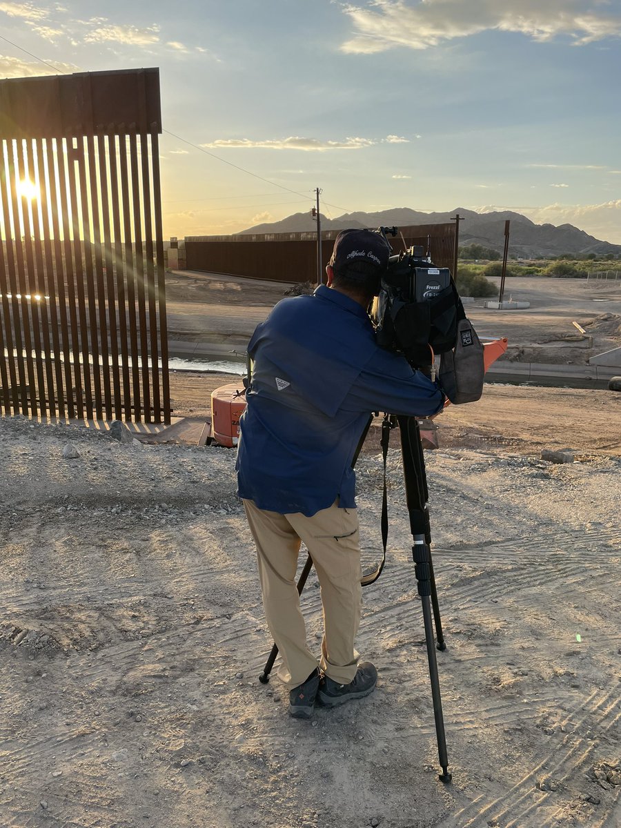 Down at the Yuma border tonight taking a look at the historic surge of migrants. The full story from our interview with @MayorNicholls tonight at 9 and 10 on @FOX10Phoenix.