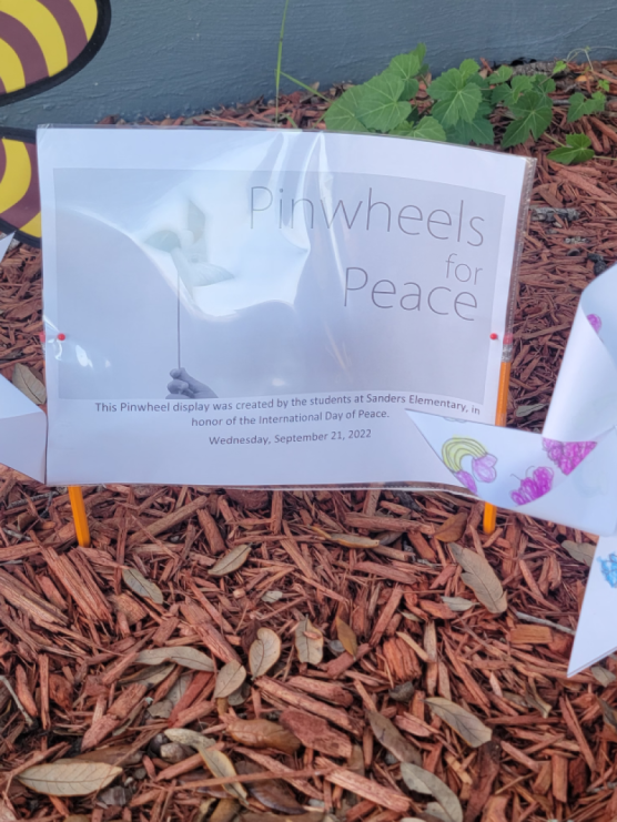 CCISDSanders's tweet photo. The Sanders Saints took part in the Pinwheels for Peace Project today, as they celebrated International Day of  Peace.  I am truly proud of our students. #SaintsNation #CCISDproud https://t.co/Pp1w890hci
