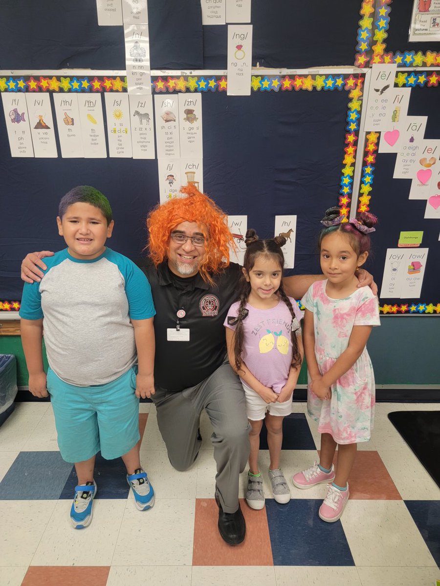CCISDSanders's tweet photo. Attendance matters at Sanders Elementary. Our kids showed up today with crazy hair. #attendancematters #showupccisd https://t.co/J95I0atzvb