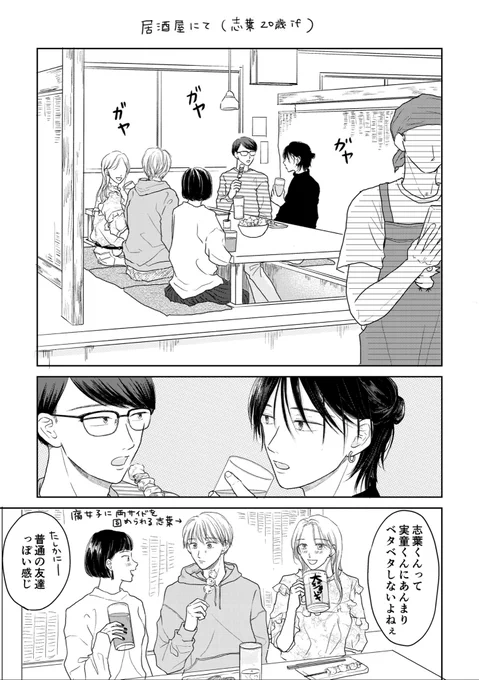 居酒屋にて(志葉20歳if)

#創作BL #実童と志葉 