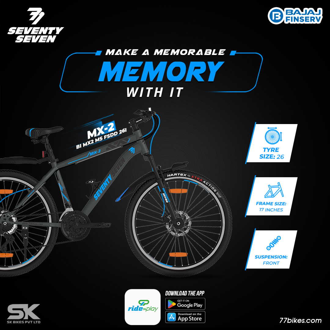77_bikes's tweet photo. #SeventySeven_Bike🚴‍♀️
Create a lasting memory with it. #MX2Bike 🚲
.
.
.
Download the "ride &amp; play" app and enjoy the amazing features of this app.  
For Android: -  https://t.co/mdL2a3URvD
For IOS - https://t.co/1TsgckjAhk  
#champion #rideandplay #app 
https://t.co/8FyhVkZ3mV https://t.co/V37b5tJ1Cm
