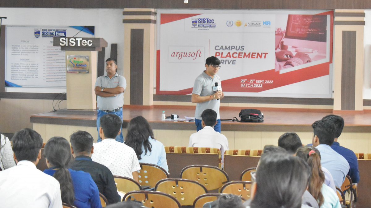 SagarCollege's tweet image. Sagar Group of Institutions - SISTec witnessed the Campus Placement Drive of Argusoft on 20th September.
🌐 T&P: sistec.ac.in/training-and-p…
🌐 Website: sistec.ac.in
#argusoft #ProgrammerAnalyst #CampusDrive #PlacementDrive #campusrecruiting #engineering #college