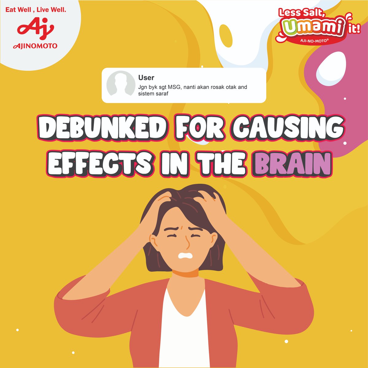 HiAjinomotoMY's tweet photo. MSG causes brain defects - MYTH or FACT? ๐
Jom baca second image to know our FACTS!
#HiAjinomotoMY #Ajinomoto #LessSalt #UmamiIt #KurangGaram https://t.co/p4owiyQpfF