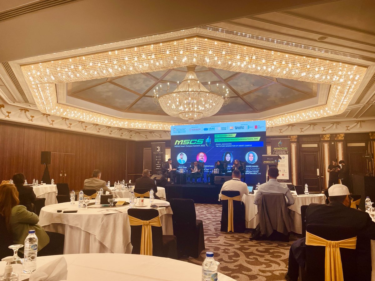 AndyFidel_'s tweet photo. Here we go! ✨ Let's embrace next-generation technologies to create a digitally connected institution for a greater tomorrow. At #MSCS Mena Smart Campus Summit 2022 in #Dubai. Big thanks to @ONEDigitalCons1 @CarlosJOchoaFer for the invitation.
#MSCS2022 #metaeducation #edinvr https://t.co/P7CdWxgRpB