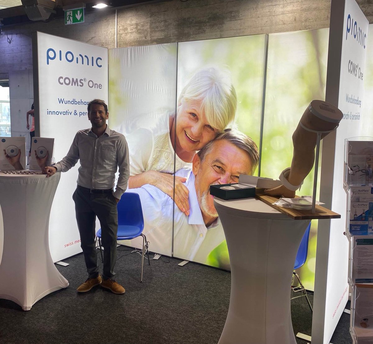Piomic_Medical's tweet photo. Visit our Piomic booth on the first floor at the 3rd joint SAFW meeting at the congress centre in Biel. Join us for a quick demonstration of our #COMS therapy system and its advantages in chronic wound care.
#medtech #healthcare #medicaldevices #chronicwounds #diabetescare https://t.co/wRzU24otkE