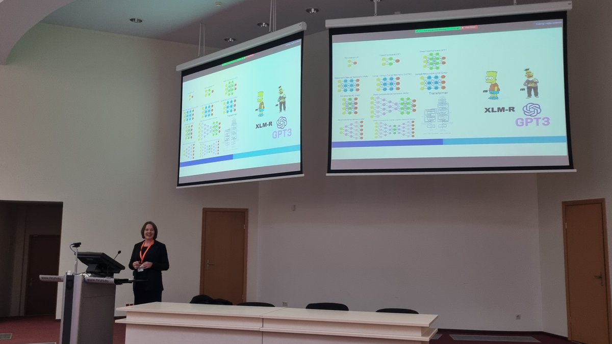 jor_gracia's tweet photo. Awesome keynote speech by @Dagmar_G on 2nd day of LLODream'22 conference in #Vilnius, on how #neural_models can address terminological relation extraction for multilingual #llod. @nexuslinguarum #linguisticdata #nlproc #languagemodels #semanticweb https://t.co/gLvGbk0zER