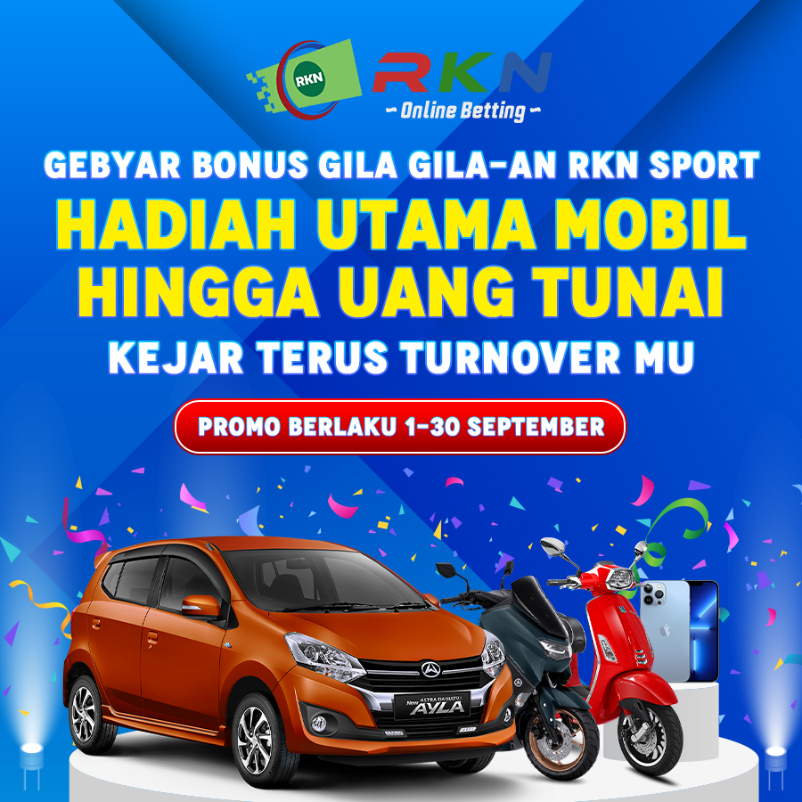 RknSport's tweet photo. Kejar Terus Turnover-mu Di RKN SPORT | Gebyar Bonus Gila Hadiah Utama Mobil Ayla!

#tipsmixparlay #rknsport #mixparlaybola #slotgacor #freebetslot #freebetbola #freebetgacor #freebetgratis #hokicuan #sultanslot #slotsultan #pemersatubangsa #pragmatic #infini88 #nexus #mpo https://t.co/YF2oPp8k3g