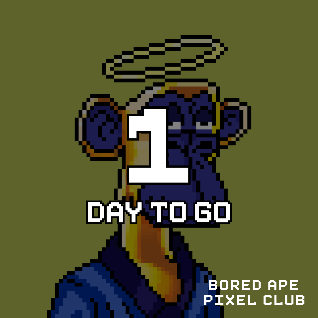 BoredApePixelCl's tweet photo. It’s the final day before the mint takes over TOMORROW! 
23rd September 2022 🔥

Minting tomorrow!

Are you ready?
Here we go 🚀
#BoredApePixelClub #NFTcommunity #NFTdrop #Minting https://t.co/AOtIU1llXo
