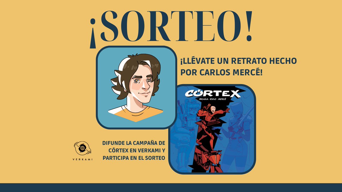 📣📣¡Sorteo!📣📣
Para agradeceros la difusión de la campaña de Córtex en Verkami.
Participa para conseguir un retrato digital hecho por @mercevilos 

Solo tienes que:
- Seguir esta cuenta
- Dar  ❤️ a esta publicación
- Hacer RT
El sorteo termina el 30/09 (23:59)

¡Mucha suerte!