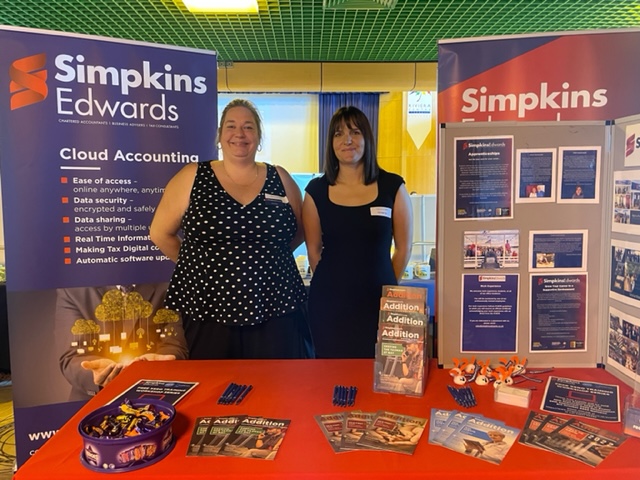 Julie and Gemma are all set up on stand 47 at the Torbay Business Festival - come and say hello 👋 #torbaybusiness #torbaybusinessfestival #accountantsindevon #simpkinsedwards