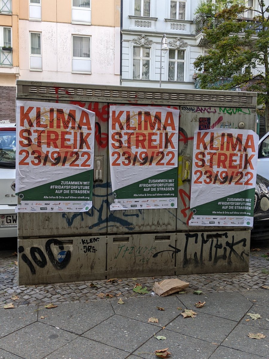 peterparkorr's tweet photo. #Berlin is not known for it's hasty removal of all sorts of posters. A few days ago versus today tho... How very curious. We see you. We're changing it. It's not a threat. It's a promise. #Klimastreik #ClimateStrike https://t.co/QbcmmTJtvF