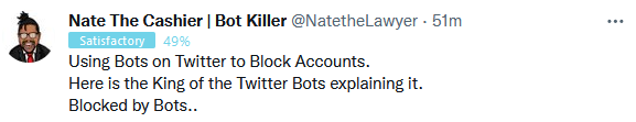 Burt6Gill's tweet photo. @Snowballing2020 @ThatUmbrella @NatetheLawyer
For the Blocked...
He's STILL at it... πππ... More evidence of Harassment for Nate..
And more evidence he's a π€‘.. π #botsentertainment #TUGSNewSite #BouzyBucks #BouzySucks #JohnnyDeppIsALegend https://t.co/2k2lj1tGCO