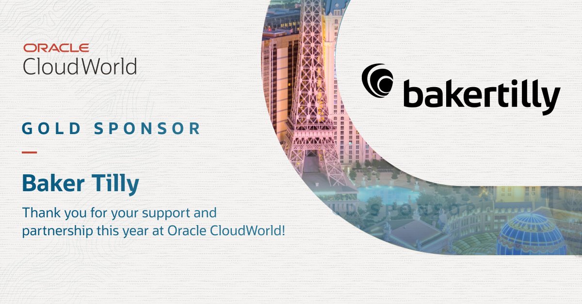 lromanowski1981's tweet photo. Join @BakerTillyUS, a @CloudWorld gold sponsor, in Las Vegas Oct 17-20! ☁️ https://t.co/7wwt8YBVXa #OCW https://t.co/LVlWkSwELA