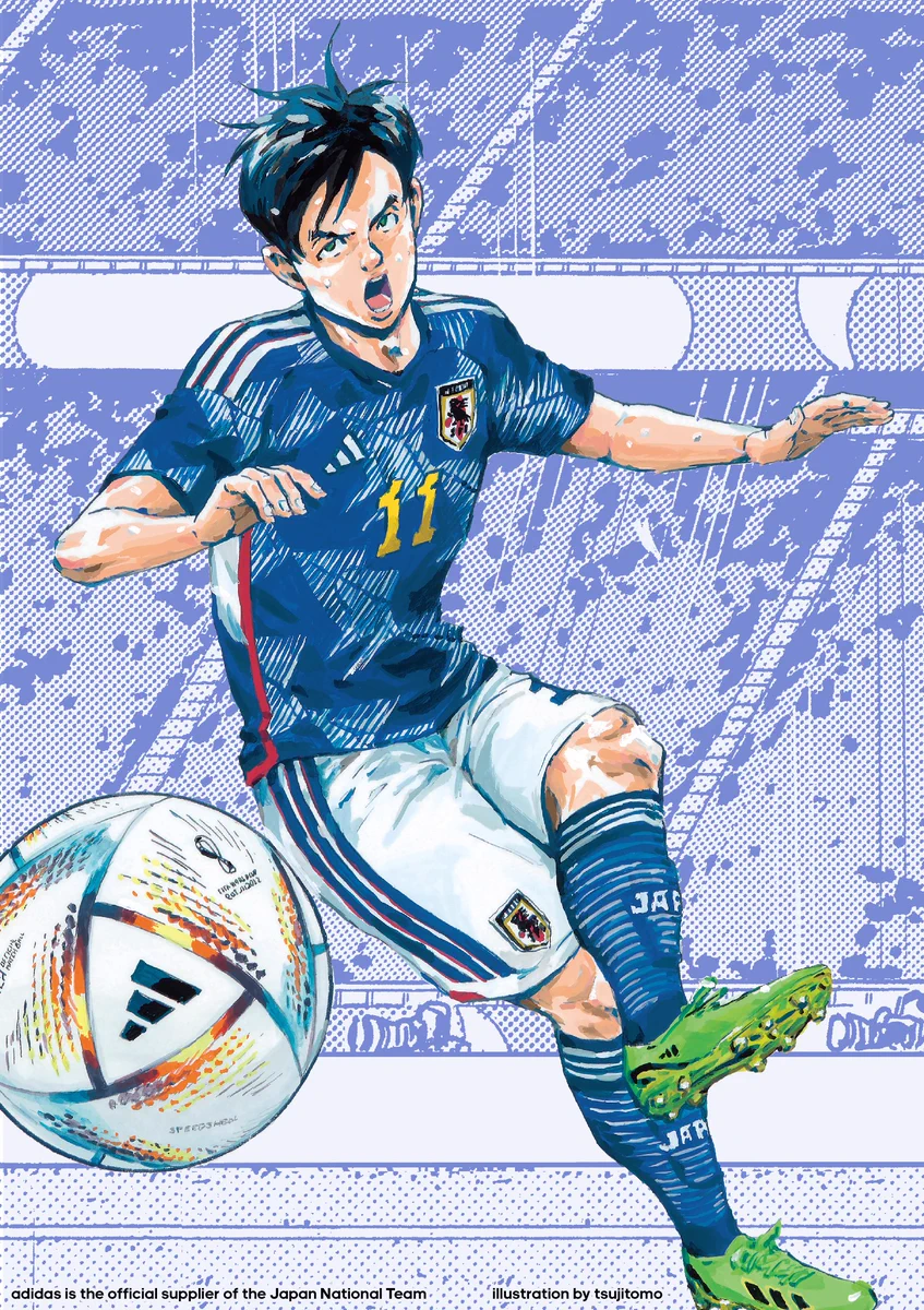  美品 サッカー日本代表 マンガ柄 シャツ M K0637 FdP3-KBWYAI3THS?format=webp&
