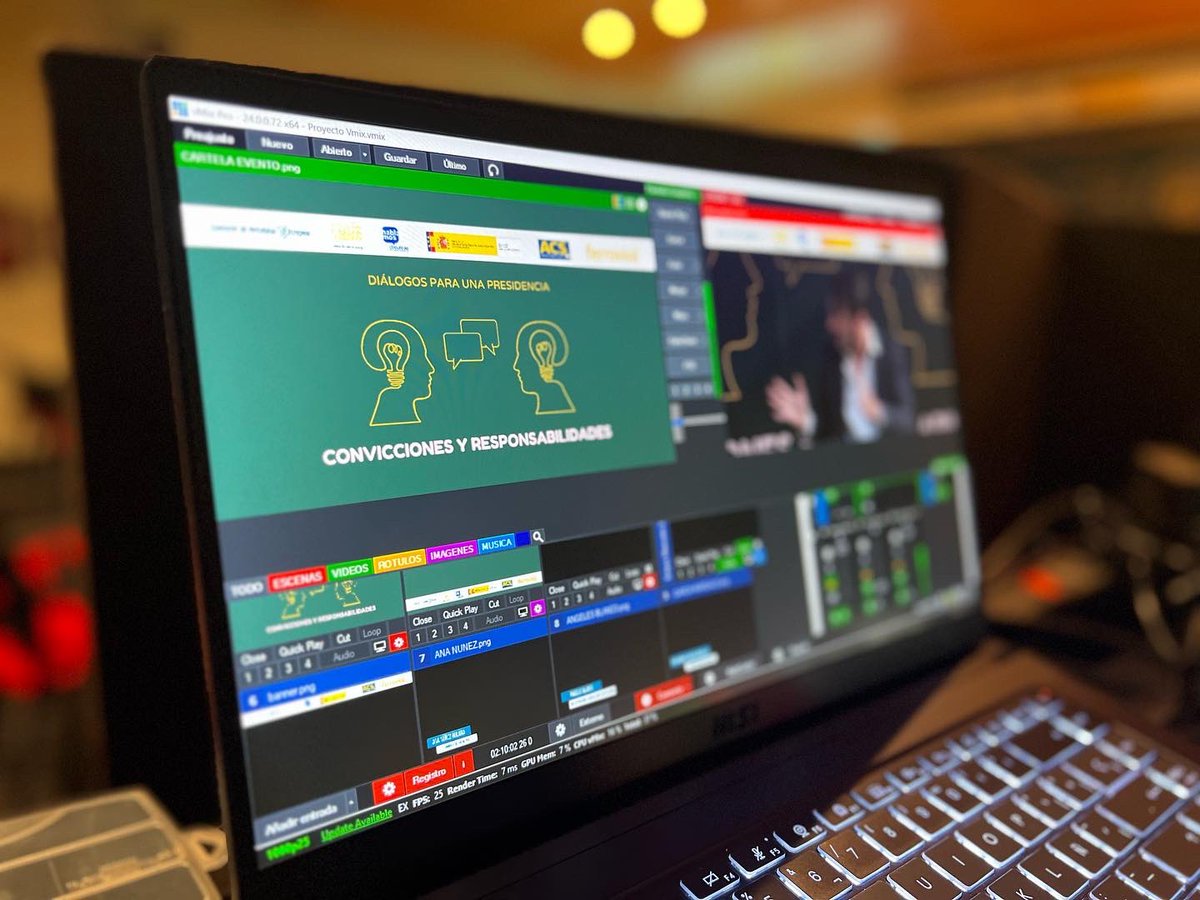Spiinoff's tweet photo. 🔴 Acabamos 2 días de Streaming multicámara 🎥conexiones en remoto y salida a Youtube, con los compañeros de @meraki_cultura .
.
👉🏻 Trabajando con cámaras Sony , equipos Blackmagic y software Vmix.
.
#streaming #eventos #audiovisuales #productora #blackmagic #vmix https://t.co/uqAJVaWye4