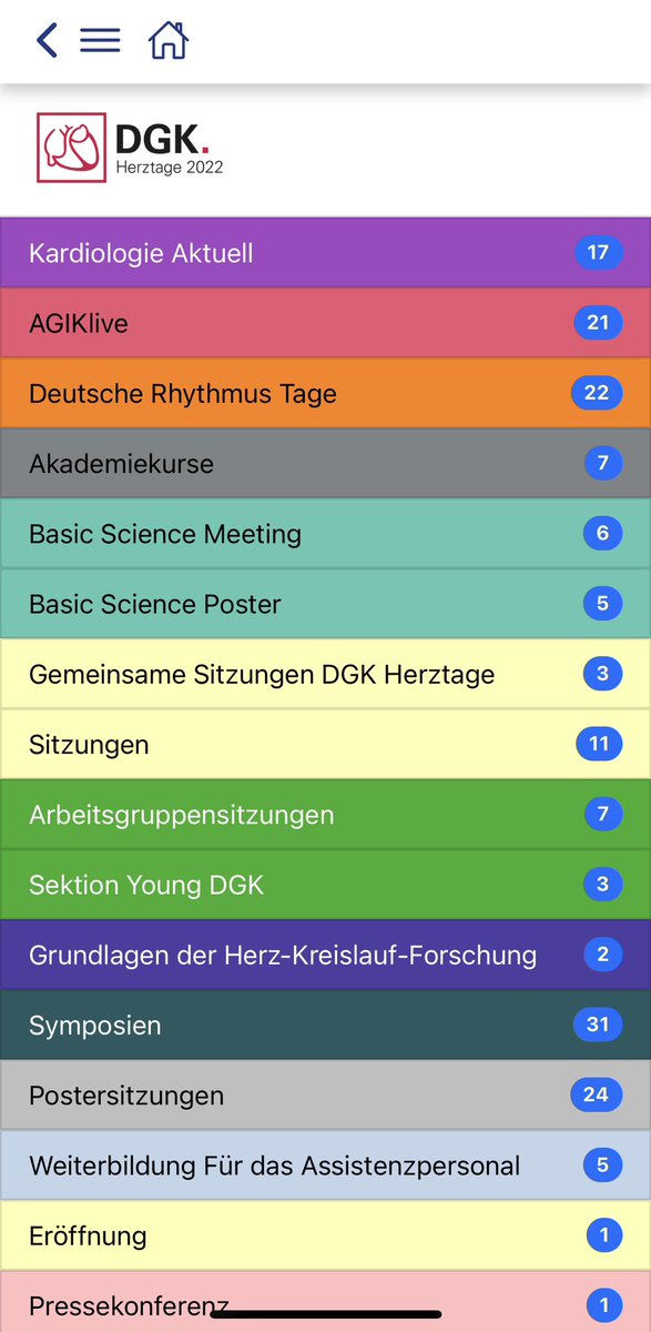 Die #DGKHerztage App ist online! 📲 Stellt Euch Euer eigenes Programm zusammen und verpasst durch Push-Nachrichten keine spannende Session! Viele Sitzungen könnt Ihr über die App live verfolgen oder Fragen an die Referent*innen stellen. ht2022.dgk.org