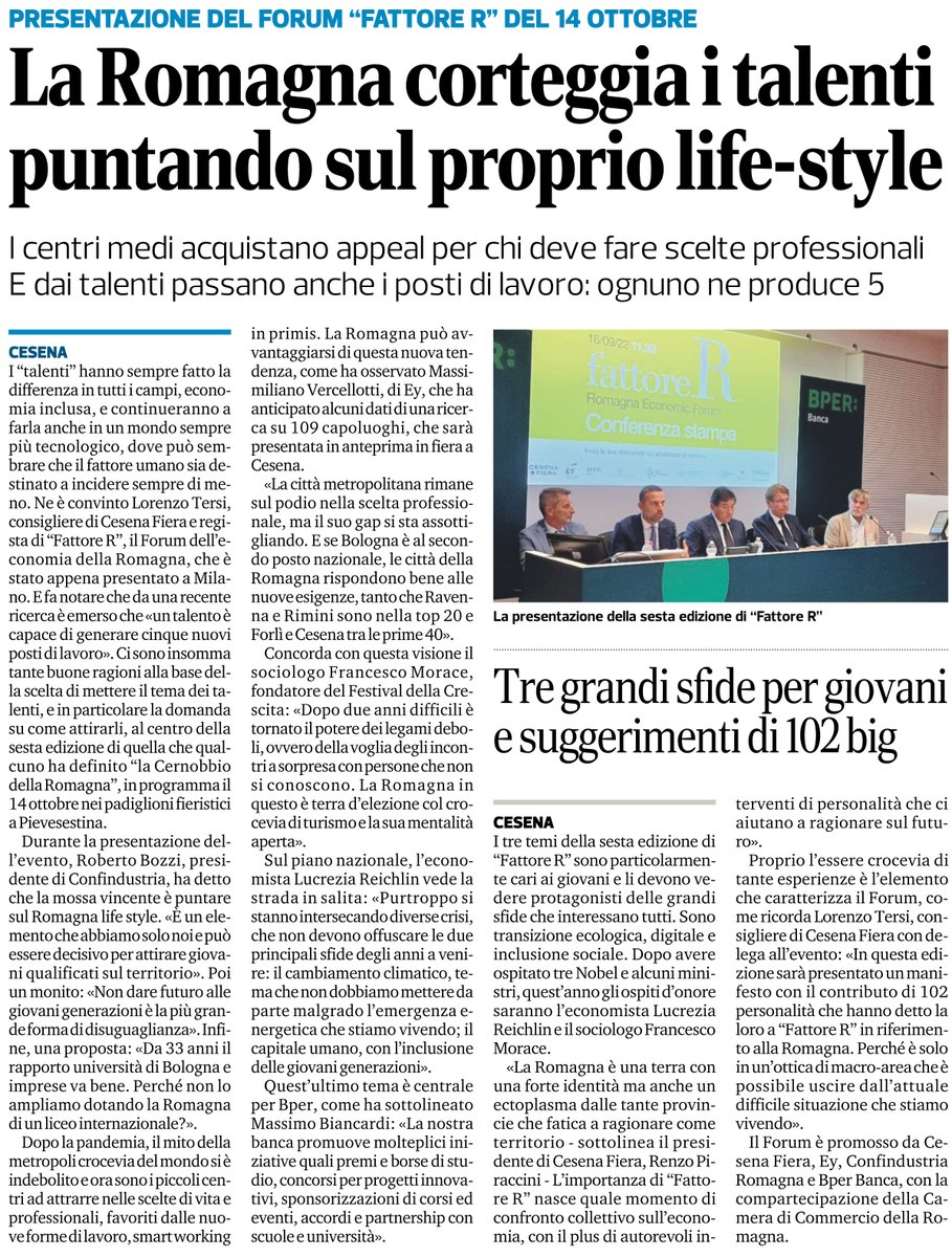 Il <a href="/CorriereRomagna/">CorriereRomagna</a> parla di #FattoreR. Appuntamento il 14 ottobre a <a href="/CesenaFiera/">CesenaFiera</a>