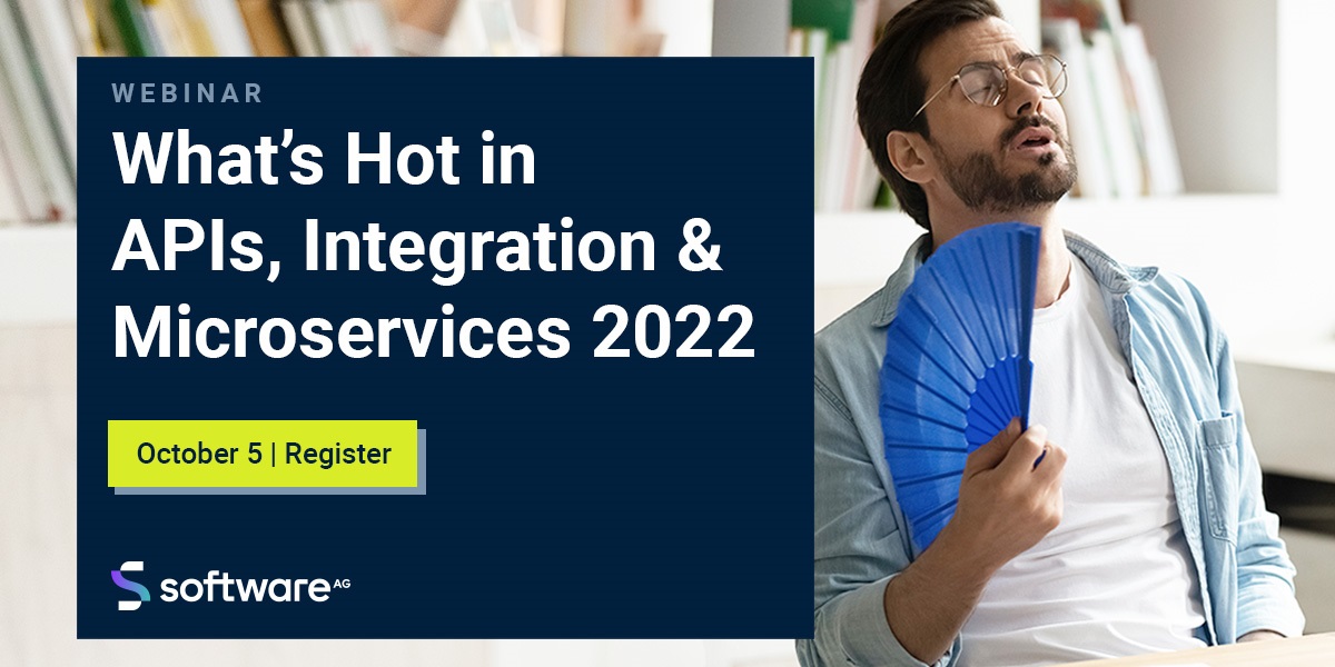SoftwareAG's tweet photo. You’ll need a fan when you hear the hottest highlights from the recent Annual Report on APIs &amp; Integration, based on input from 1,150 global IT leaders. Register (you’ll also get the recording): https://t.co/yjZSWP1tQN

#iPaaS #Microservices #webMethods https://t.co/IwJ6zAGpoa