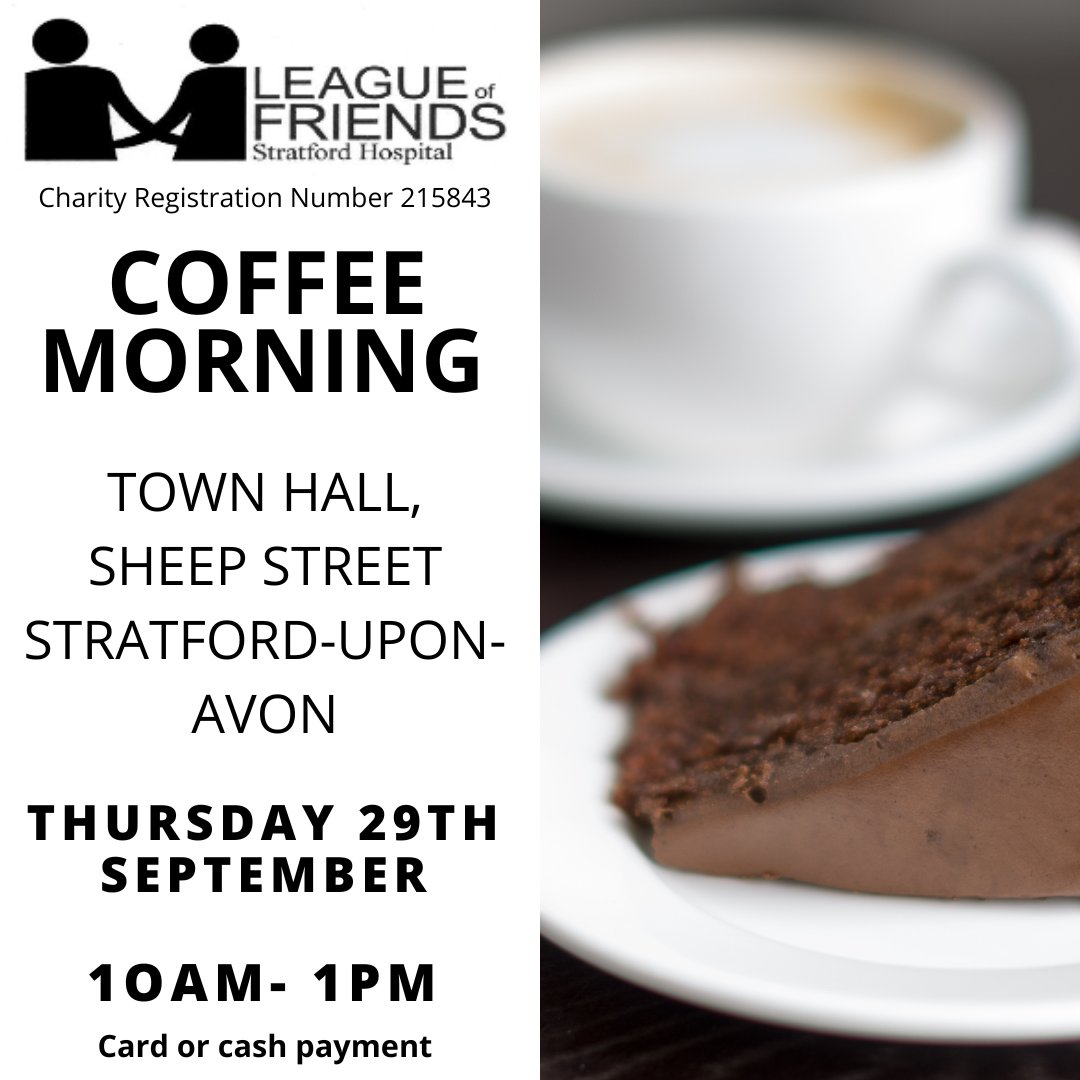StratHospital's tweet photo. Please come along and support our upcoming fundraising event at Stratford Town Hall on Thursday 29th September.
#stratforduponavon #warwickshire https://t.co/SEbGJcKOlk