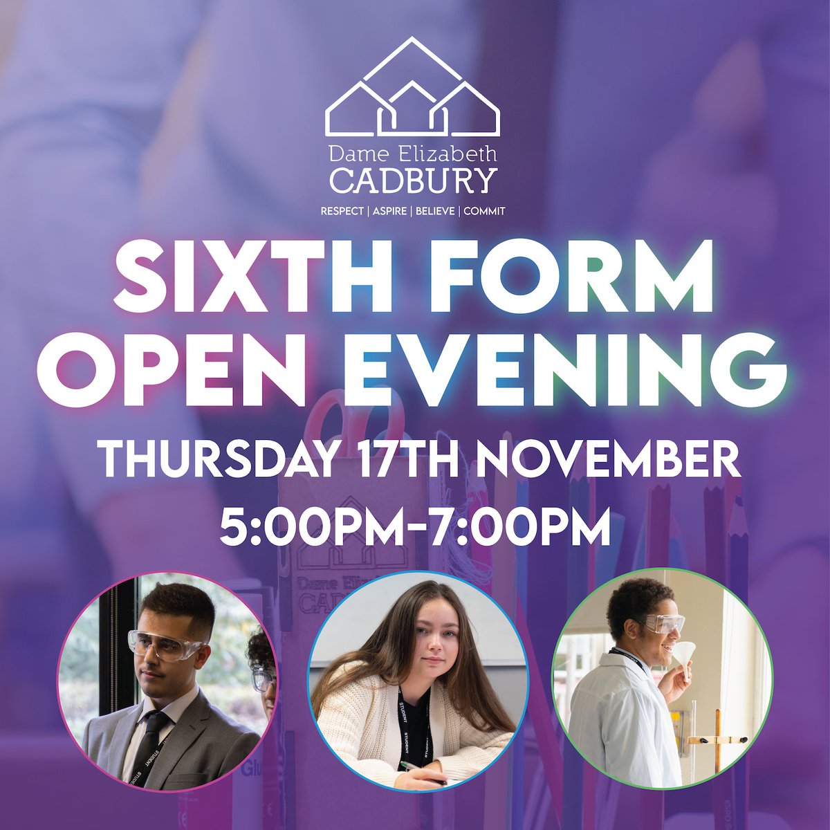 FollowDECTC's tweet image. 📣Year 11📣
It&apos;s time to start thinking about your next steps.
Join us at our Sixth Form Open Evening on Thursday 17th November to discover a fantastic range of courses and opportunities available at DEC Sixth Form📚👍
Find out more: bit.ly/3R2kB4q
#SixthForm #Post16